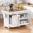 Rolling Kitchen Island With Drop Leaf Countertop, Pull-Out Trash Cabinet, Dual Organizers, Built-In Power Outlets, Spice And Towel Racks, And Rubber Wood Surface For Flexible Cooking And Storage.-753888843