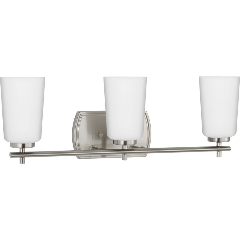 3 - Light Dimmable Vanity Light, Brushed Nickel
