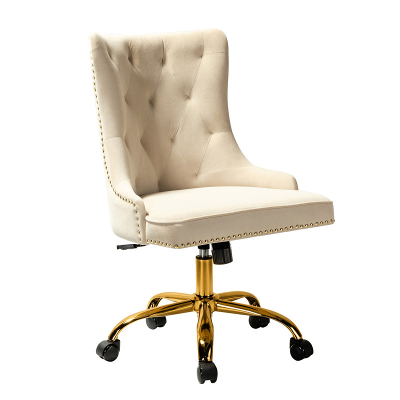 Chaise de travail en velours Jaudiel