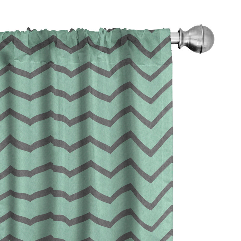 Paire de rideaux semi-transparents avec passe-tringle Chevron, l 28 po x L 63 po