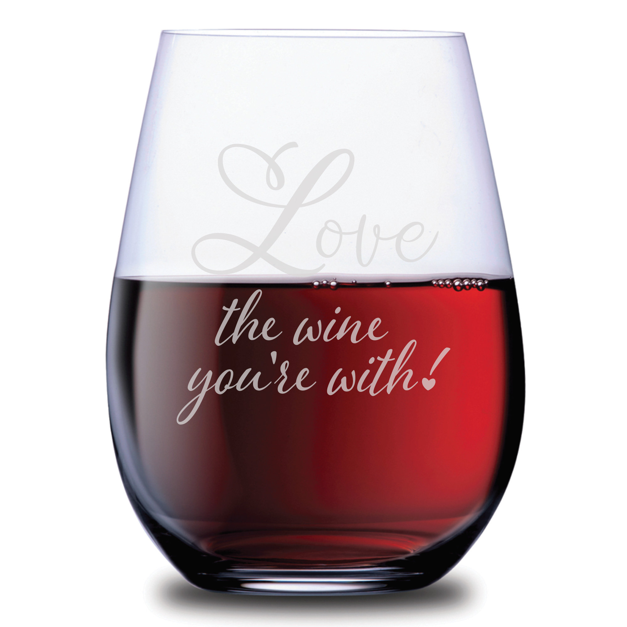 Trinx Love The Wine Youre With - 4 Piece 21 Oz. Stemless Wine Glass Set ...