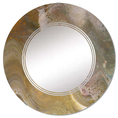 Vagues de marbre brun et gris - Miroir mural moderne