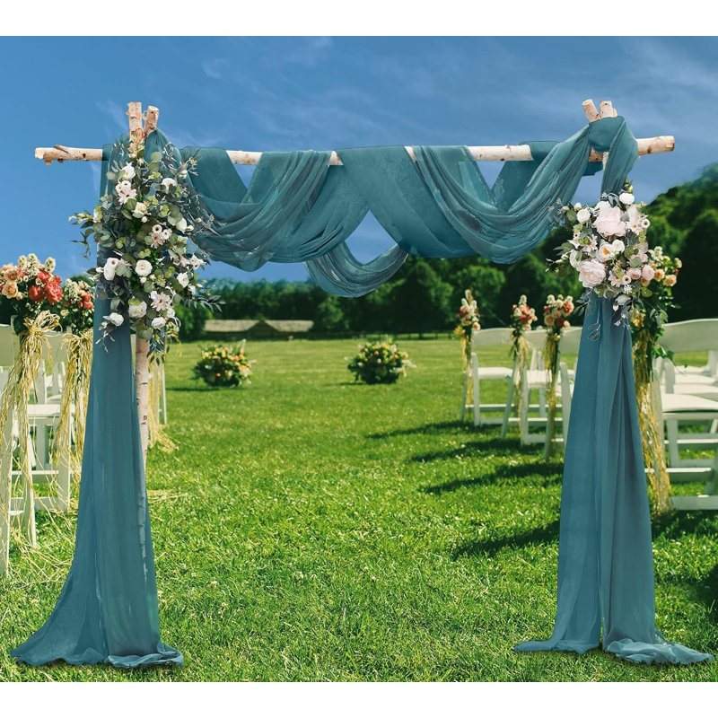 Ensemble de rideaux de mariage pour arche ou toile de fond de mariage, Bleu, H 144 po x l 55 po 
