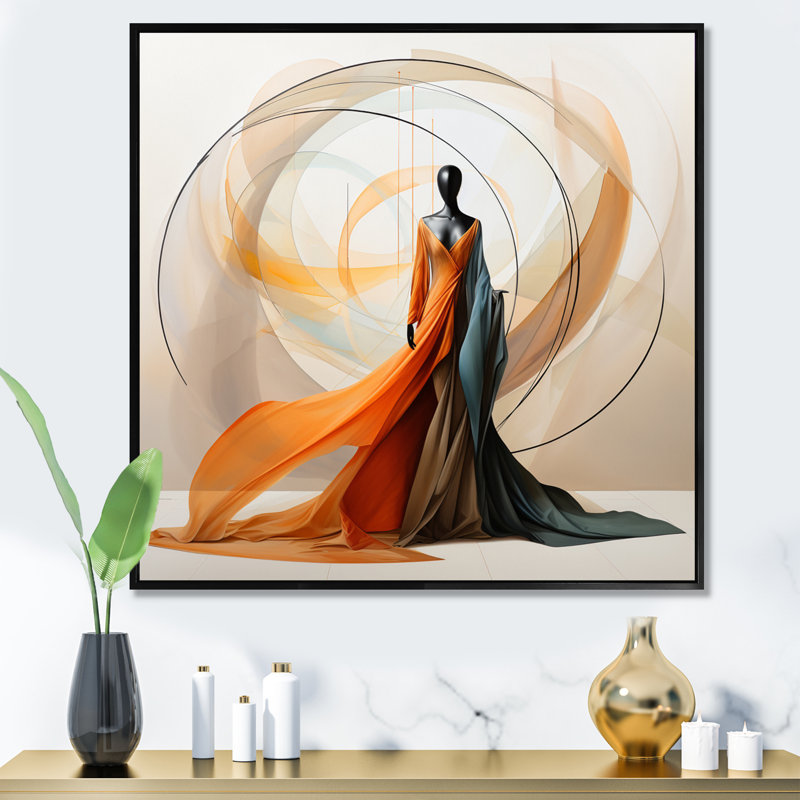 Abstrait contemporain danseur africain I - art mural femme afro-américaine, Noir, H 36 po x l 36 po