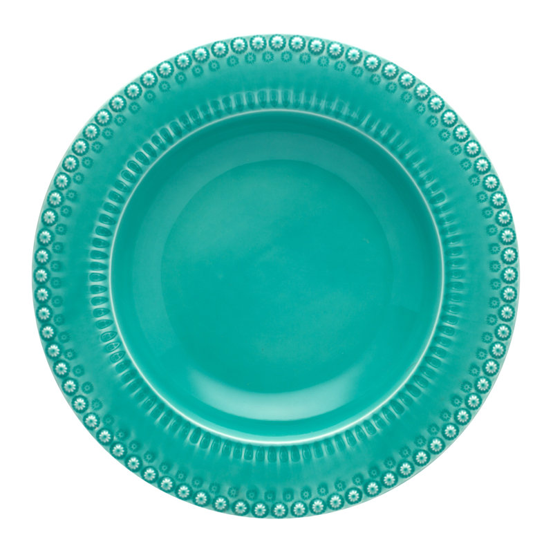 Fantasy Earthenware Pasta Dish, Aqua Green