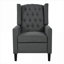 Revêtement de fauteuil inclinable manuel en polyester FlowLuxe gris doux avec revêtement USB et table d'appoint pliable-395570512