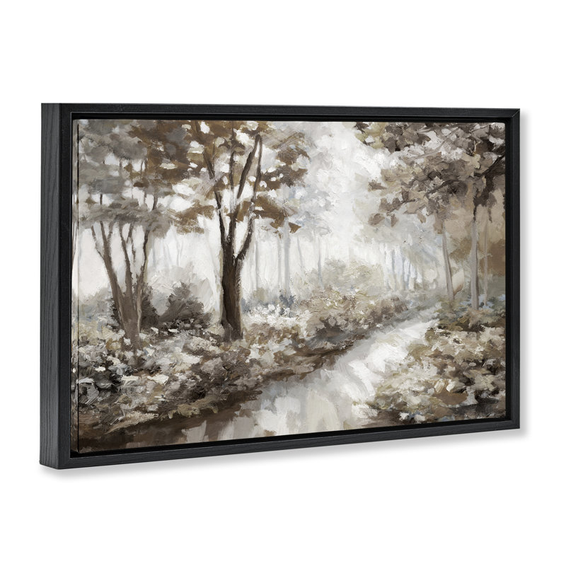 Ruisseau Misty Forest, Cadre flottant noir de jais, H 17 po x l 25 po