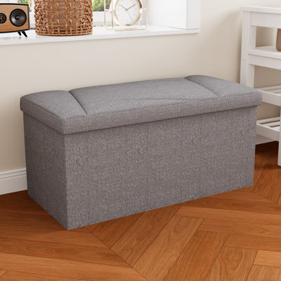 Banc de rangement avec repose-pieds 29 po en tissu, siège polyvalent avec compartiment de rangement caché