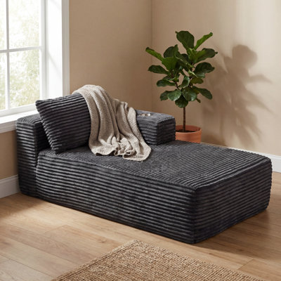69" Wide Modern Open End Sofa With Left Armrest, Deep Seat Asymmetric Lounge Design