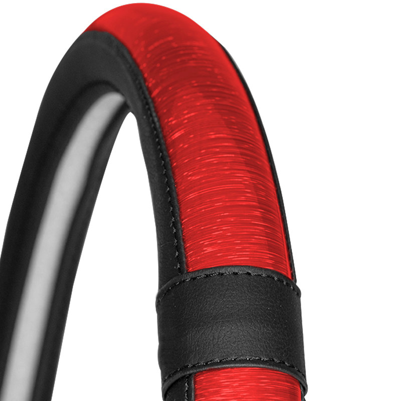 Housse de volant métallique rayée Galaxy13, Rouge