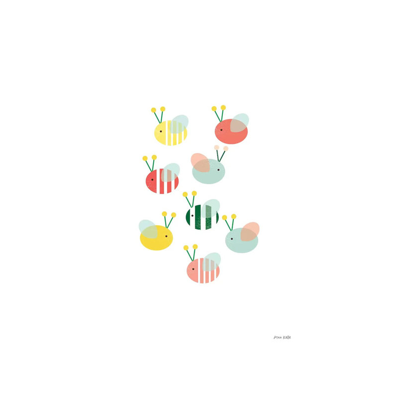 Bumblebee Friends by Ann Kelle - Wrapped Canvas Print, 20.32 cm H x 30.48 cm W