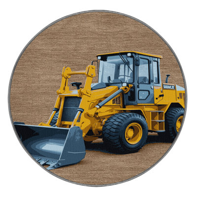 Machine Washable Transportation Gray Area Rug