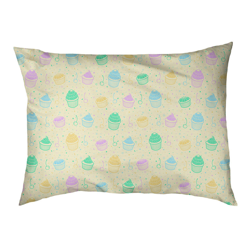 Coussin pour concepteur de chats pour l’extérieur petits gâteaux Byrge, Moyen - L 42,5 po x l 32,5 po, Jaune, vert et mauve