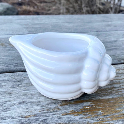White Seashell Shaped Planter