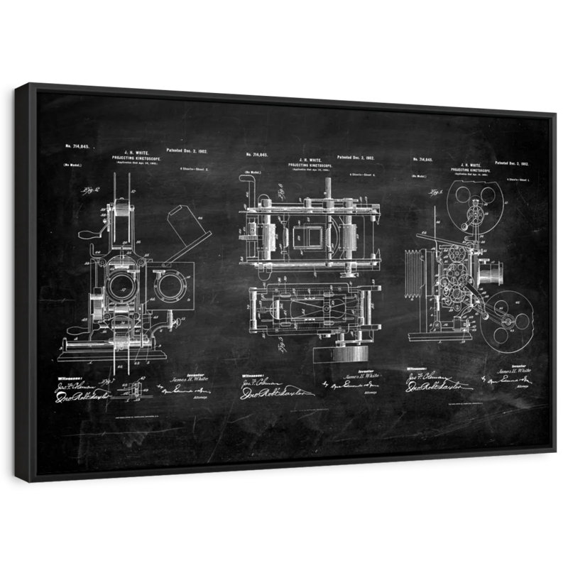 Brevet «Projecting Kinetoscope 1902 Brevet», H 13 po x l 19 po
