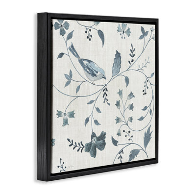 Motif de fleurs avec oiseaux perchés