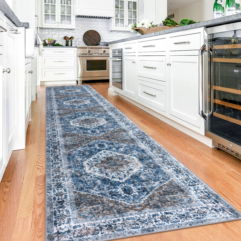 Jodhveer Area Rug Washable Rug Non-Slip Backing Indoor Rugs, Runner 2'7" x 12'