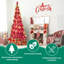 6FT Red Pop-Up Christmas Tree With 150 Warm White LED Lights