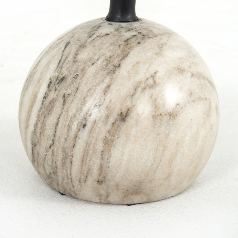 Viola Marble End Table, Antique White