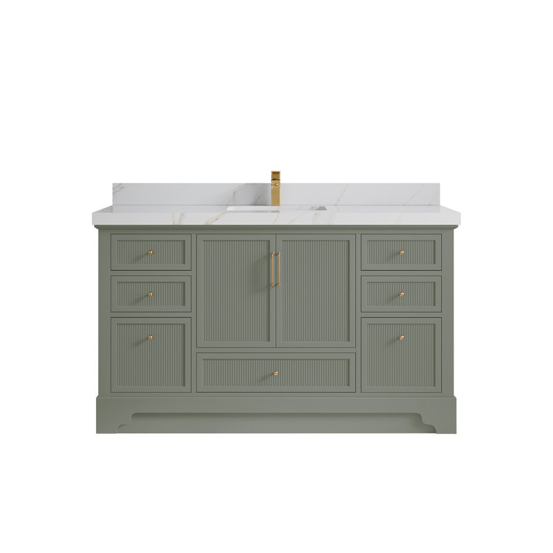 Alys 60'' Single Bathroom Vanity with Top, Calacatta Sienna