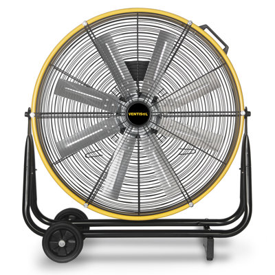 VENTISOL Industrial Floor Drum Fan, 9500 CFM Heavy Duty Floor Fan with 8 Blades, 3-Speed High Velocity Shop Fan, Metal Fans for Warehouse, Patios, Garage