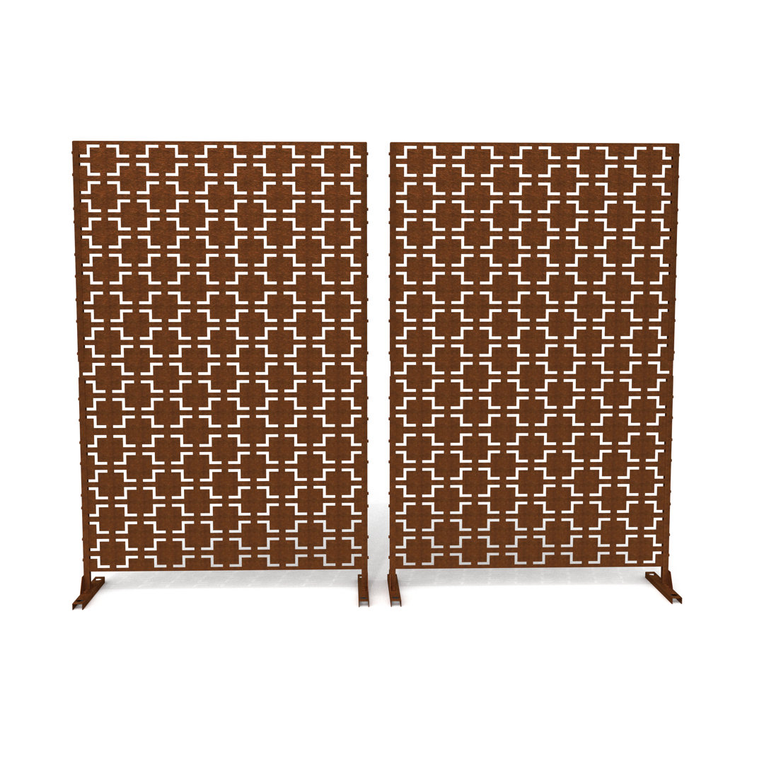 Stanaford 76 ft. H x 47.2 ft. W Outdoor Metal Privacy Screen (Set of 2) Pia Ricco 