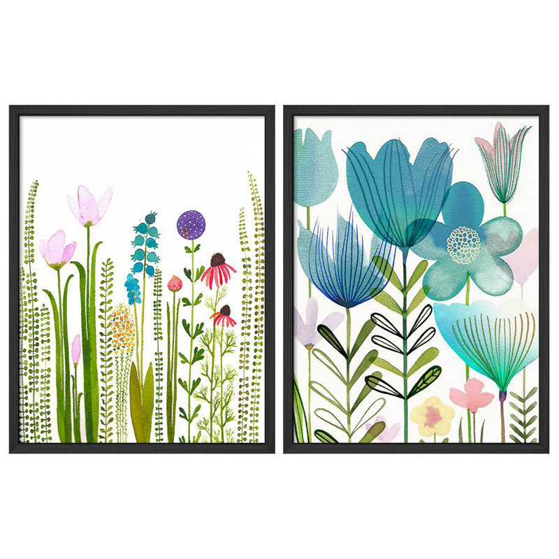 "Green Wildflowers", variété moderne et vibrante, Blanc / Blanc, H 10 po x l 8 po