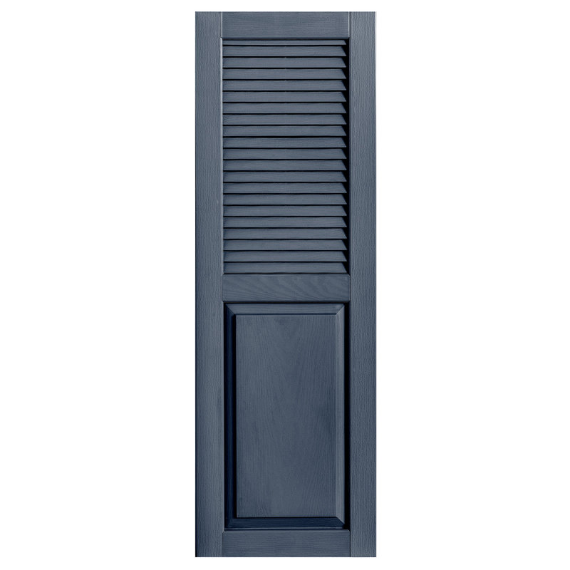 Paire de volets avec plateau à combinaison Cathedral, 61 po, 15 po, Indigo