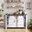 Farmhouse Sideboard With Sliding Doors & 3 Drawers - 120 Cm, Mdf, Antique Style, Anti-tip