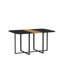 Ensemble de table de salle à manger 7 pièces avec 6 chaises en suède et table de triamine en grain de bois, mobilier de salle à manger de cuisine moderne pour petits espaces, appartement, restaurant