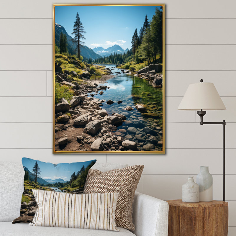 Behja Canada, paysage d'émeraude sauvage sur toile, H 32 po x l 24 po x P 1 po, Cadre flottant doré