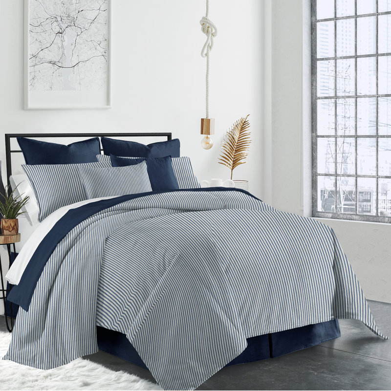 Ensemble de housse de couette Gesto, Housse de couette très grand, 2 taies décorative, Gris