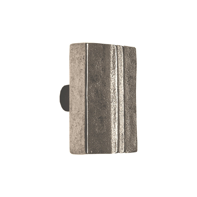 Marrakesh Bronze Rectangular Knob, White Bronze Brushed