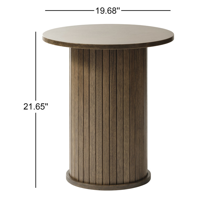 Iris End Table, Smoked Oak