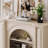 Beige Solid Wood Freestanding Fireplace