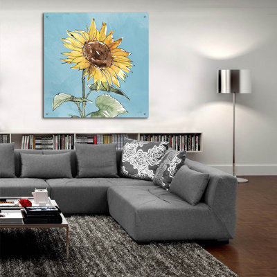 «Farmhouse Flea Market 9 Blue» par Anne Tavoletti, art mural en verre acrylique, 24 po x 24 po