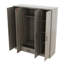 Armoire à miroir 4 portes (gris)