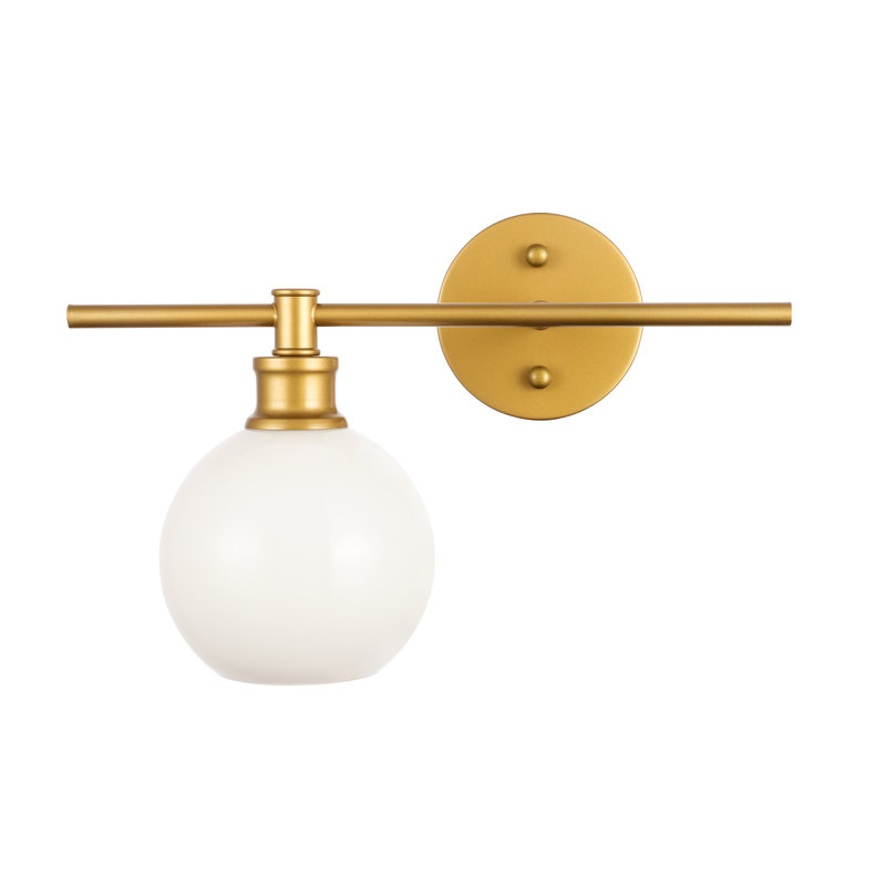 Drinkard Dimmable Bath Sconce, Brass, Frosted White