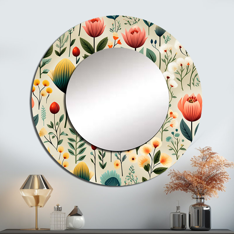 Jardins - Décoration murale miroir bohémien et éclectique_MTMIR128964, 29 po x 29 po