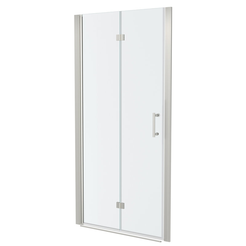 Porte de douche sans cadre en verre trempé compact pour salles de bain compactes