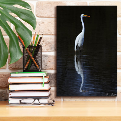  «Elegant Egret 2» par David Drost, art mural sur toile, 12 po x 18 po