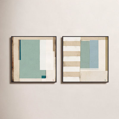 City Scape Aqua 2-Piece Print Set