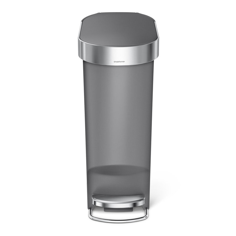 Simplehuman 10.6 Gallon Slim Kitchen Step Trash Can with Liner Rim, Gray
