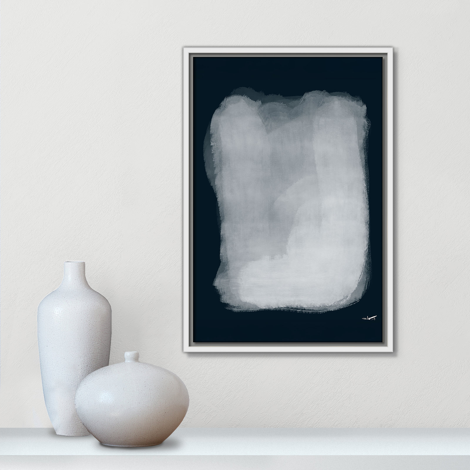 Gelder "Calme 001" Print by N.Atelier, 19.5" H x 13.5" W, White
