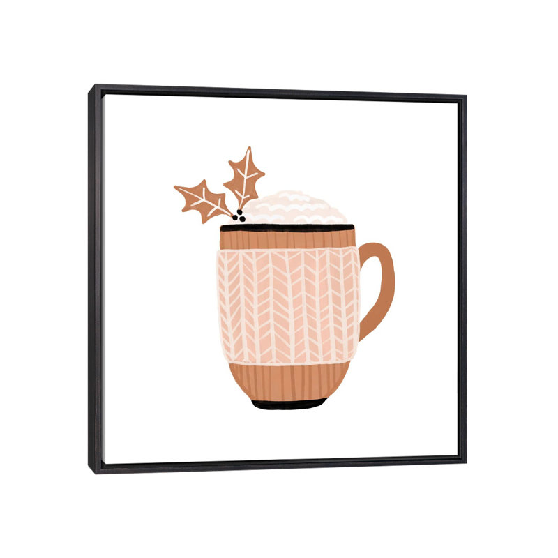 Christmas drink par Orara studio-reproduction d’art, Toile avec cadre noir patiné, Pas de tapis, H 37 po x l 37 po x P 1,5 po