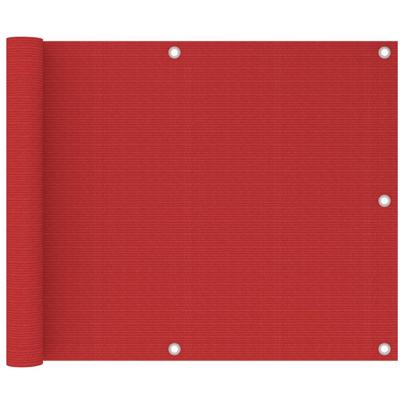 Vidaxl Balcony Screen HDPE, 236.2" W x 29.5" D, Red