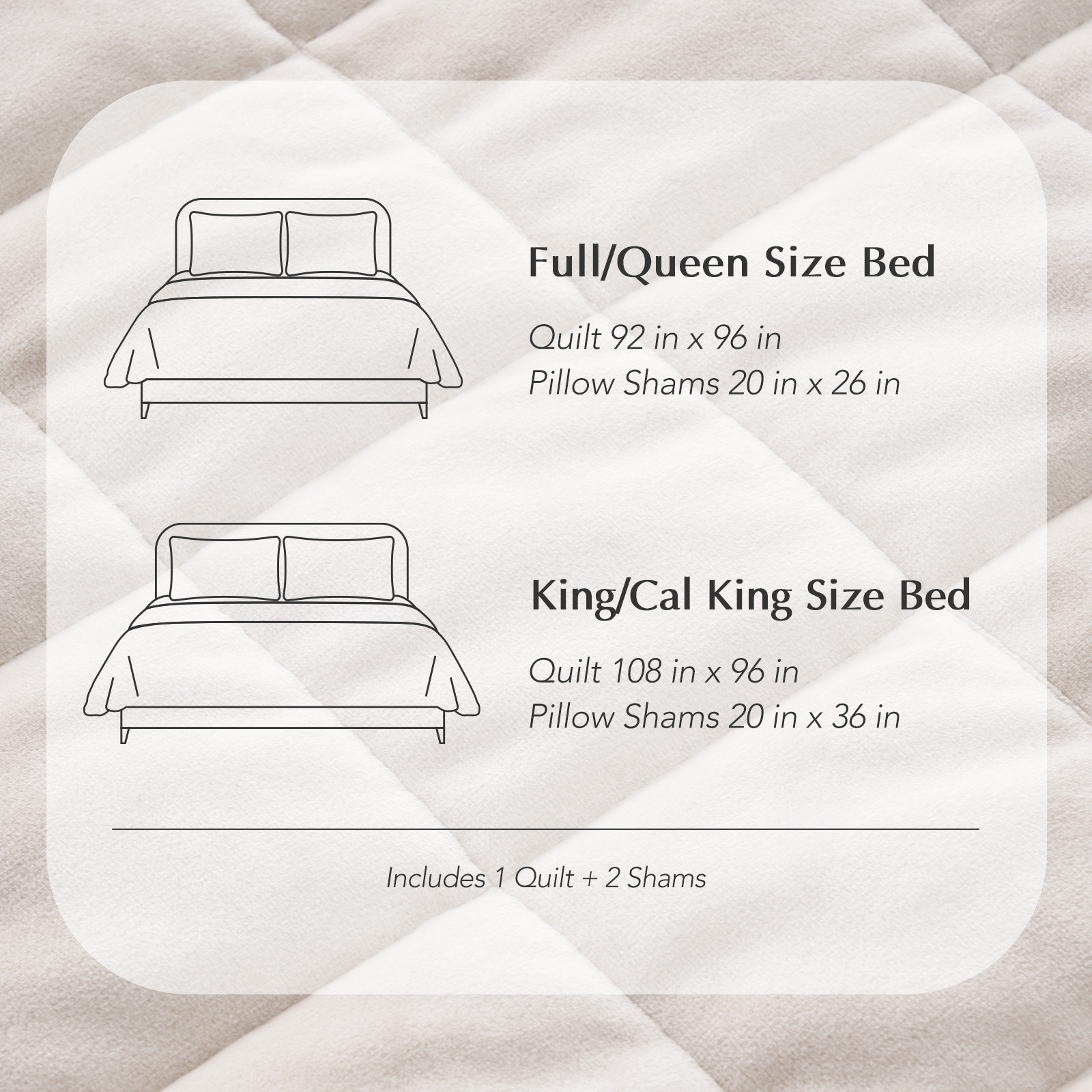 Velvet Quilt Set, Queen Quilt + 2 Standard Shams, Birch