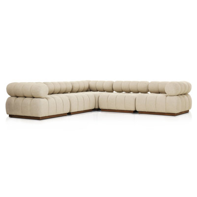 Roma Outdoor 5Pc Sectional-Hayes Cream