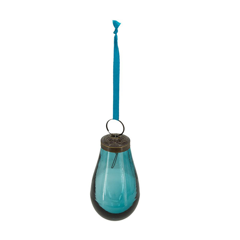 Ornement en forme de larme, Bleu sarcelle