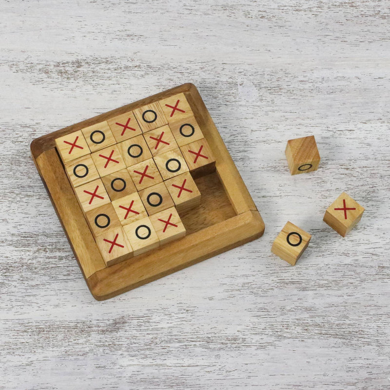 Towles Union Rustic 2 Player Wood Tic Tac Toe